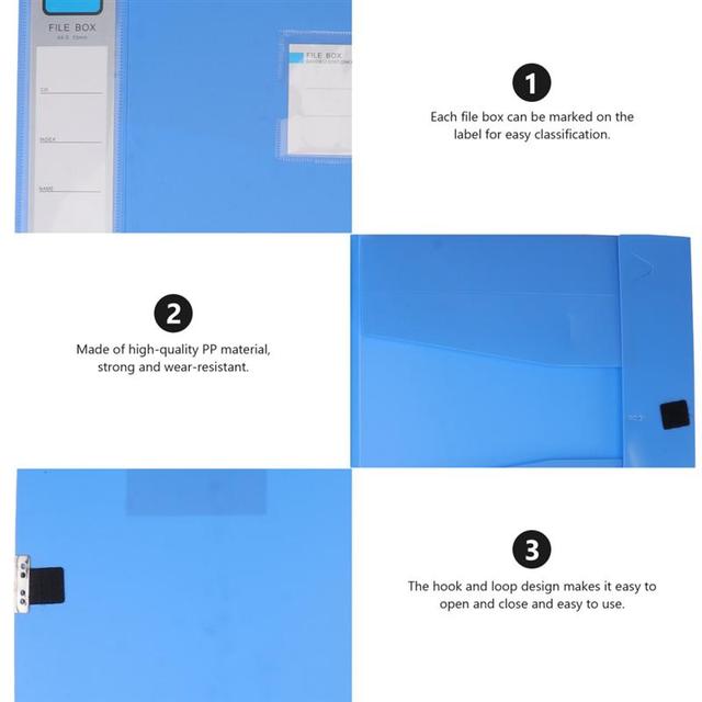 Pudełka na dokumenty składane w futerał, 5 szt., plastikowe, kolorowe (mieszane kolory) - Wianko - 7