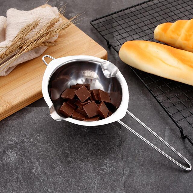 Garnek do fondue z kociołem do topienia czekolady, wykonany ze stali nierdzewnej, z długim uchwytem do karmelu czekoladowego - TS2 - Wianko - 5