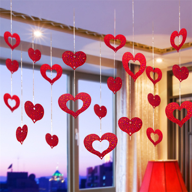 100 cekinowych wisiorków w kształcie serca z laserowym motywem gwiazdek - idealne dekoracje na Walentynki, rocznicę ślubu i romantyczne spotkania - Wianko - 6