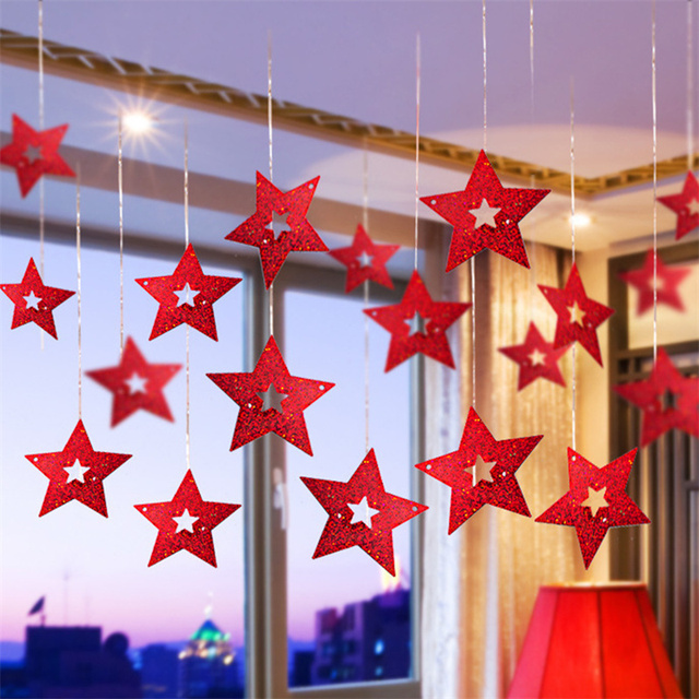 100 cekinowych wisiorków w kształcie serca z laserowym motywem gwiazdek - idealne dekoracje na Walentynki, rocznicę ślubu i romantyczne spotkania - Wianko - 3
