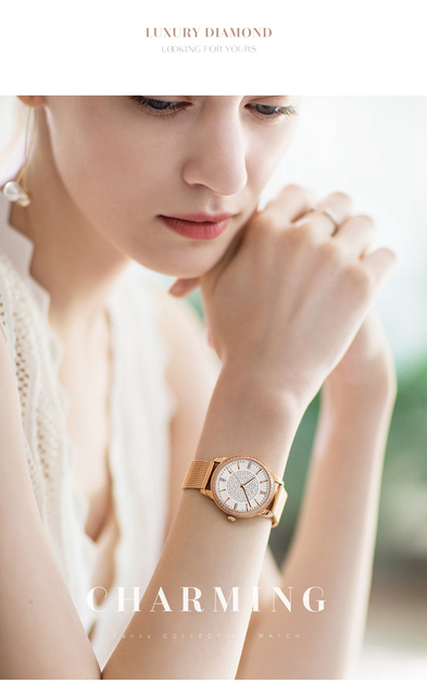 Hannah Martin diamentowy zegarek kwarcowy dla kobiet - moda luksusowa - Wianko - 9