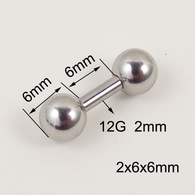 Pierścienie kolczyków przekłuwania uszu PA sutek pochwy - 1 sztuka, 6mm, prosto brzana - Wianko - 5