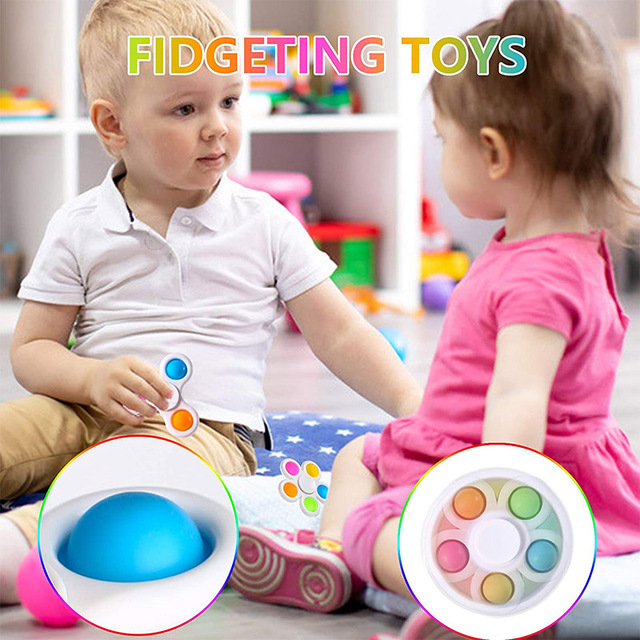 Fidget Spinners 2021 - Ręcznie wykonane spinnersy dla dzieci z autyzmem. Zabawka sensoryczna Push Bubble - pakiet dla dorosłych XXY4 - Wianko - 2