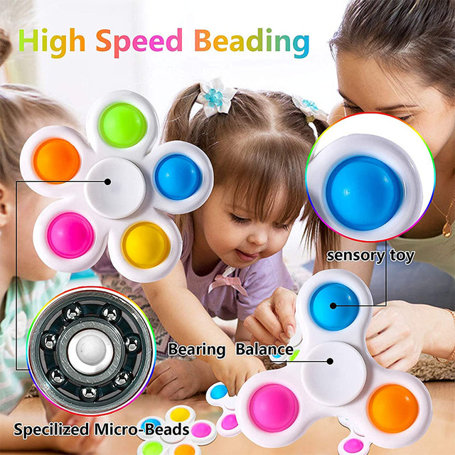 Fidget Spinners 2021 - Ręcznie wykonane spinnersy dla dzieci z autyzmem. Zabawka sensoryczna Push Bubble - pakiet dla dorosłych XXY4 - Wianko - 6