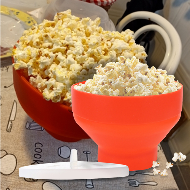 Miska do popcornu - składana kuchenka mikrofalowa z pokrywką i chipsy, idealna na owoce - wysoka jakość, łatwe narzędzia - Wianko - 8