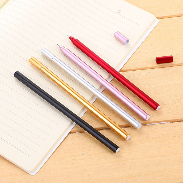 Śliczne długopisy żelowe imitacja metalu czarne i czerwone 0.5mm dla dzieci i w biurze - Wianko - 15