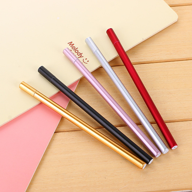 Śliczne długopisy żelowe imitacja metalu czarne i czerwone 0.5mm dla dzieci i w biurze - Wianko - 14