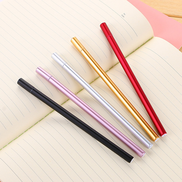 Śliczne długopisy żelowe imitacja metalu czarne i czerwone 0.5mm dla dzieci i w biurze - Wianko - 11