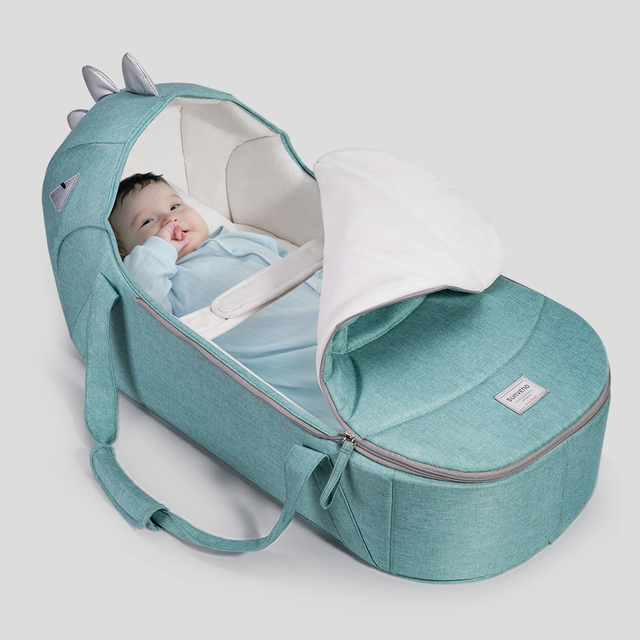 Przenośne łóżeczko Sunveno dla dzieci - łóżeczko turystyczne, transporter i koszyk dla noworodka; idealne dla dzieci 0-12 miesięcy - Wianko - 11