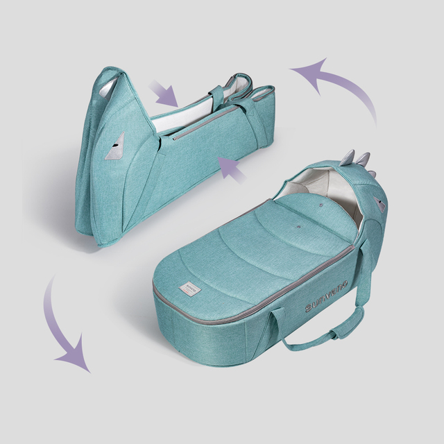 Przenośne łóżeczko Sunveno dla dzieci - łóżeczko turystyczne, transporter i koszyk dla noworodka; idealne dla dzieci 0-12 miesięcy - Wianko - 12