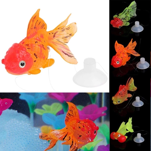 Elastyczna dekoracja akwarium - symulacja złotej rybki - Wianko - 1