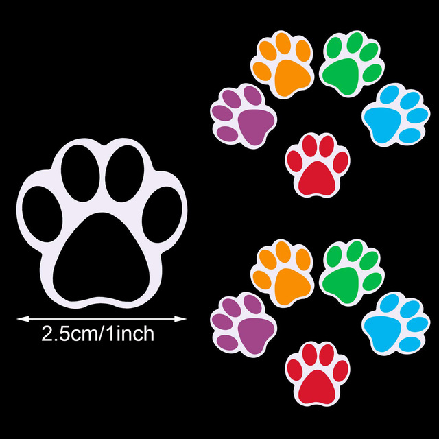 Naklejki samoprzylepne z motywem łap średnicy 1 cala, w różnych kolorach – dla psów, kotów i niedźwiedzi. Idealne jako nagroda dla uczniów, do ozdabiania laptopów i przyborów piśmienniczych. Paczka zawiera od 100 do 500 sztuk - Wianko - 12