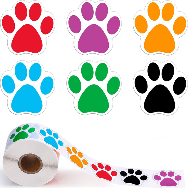 Naklejki samoprzylepne z motywem łap średnicy 1 cala, w różnych kolorach – dla psów, kotów i niedźwiedzi. Idealne jako nagroda dla uczniów, do ozdabiania laptopów i przyborów piśmienniczych. Paczka zawiera od 100 do 500 sztuk - Wianko - 11