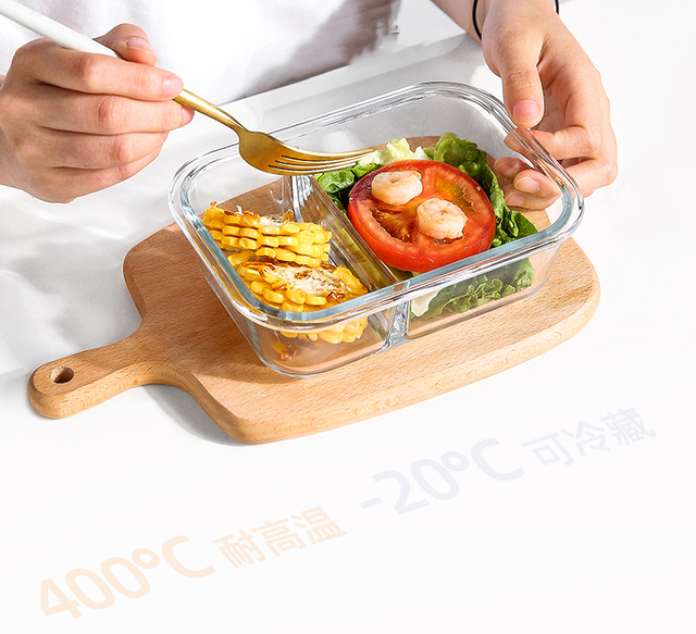 Pudełko na żywność do przenoszenia lunchu i przechowywania owoców oraz warzyw, z pojemnikiem szklanym, szczelnym i mikrofalowym, z torbą piknikową - Wianko - 3