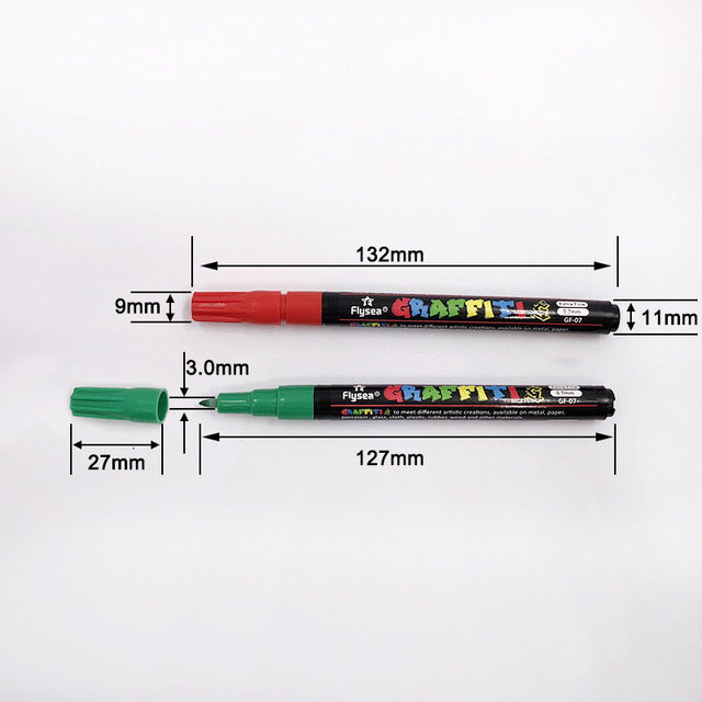 Marker akrylowy 0.7mm - 12/18 kolorów - do malowania ceramiki, szkła, kamienia, porcelany, tkaniny, drewna i płótna - Wianko - 3