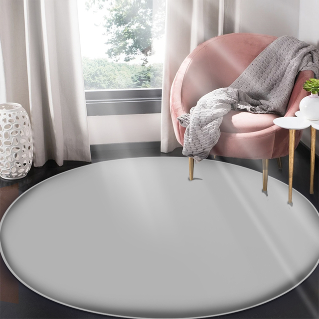 Okrągły flanelowy dywan antypoślizgowy Pure Color Absorbent 120 cm - idealny do salonu, sypialni, pokoju dziecięcego i jako mata do jogi - Wianko - 18