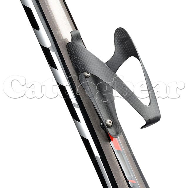 Górski uchwyt rowerowy na bidon Catdogbear - 2 sztuki z włókna węglowego + M5x 8 10 12mm klucz imbusowy śruba tytanowa - Wianko - 5