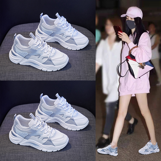 Nowe modne damskie trampki 2021 - białe platformy, wygodne buty letnie, gumowa podeszwa - Wianko - 40