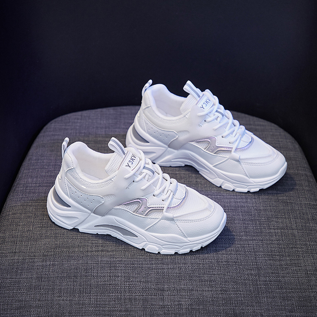 Nowe modne damskie trampki 2021 - białe platformy, wygodne buty letnie, gumowa podeszwa - Wianko - 13