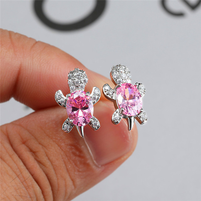 Kolczyki damskie z kryształem w kształcie tęczy, srebrne, sztyfty - Wianko - 24