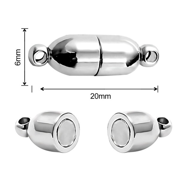 Zestaw 2 silnych zapięć magnetycznych do tworzenia biżuterii DIY - naszyjnik, bransoletka, łańcuch, lina - złącze końcowe zamknięcie - Wianko - 10