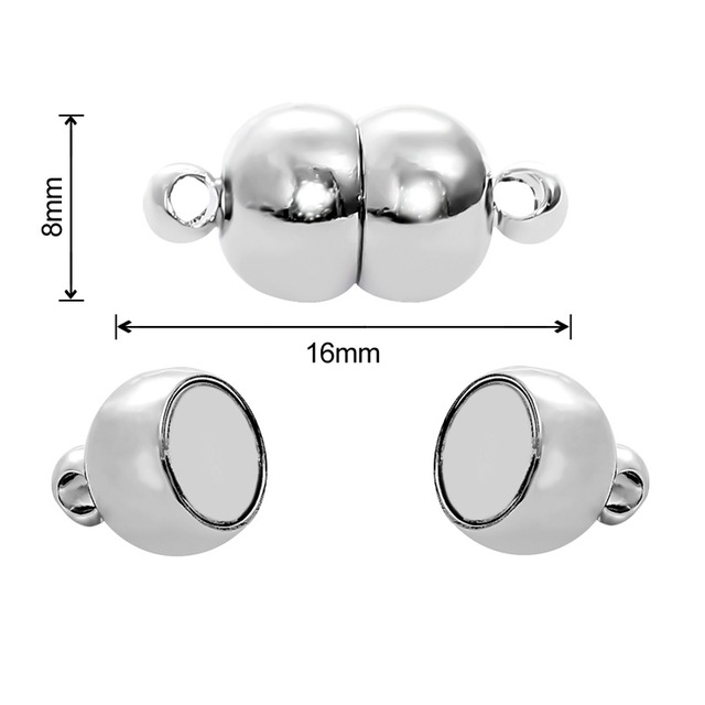 Zestaw 2 silnych zapięć magnetycznych do tworzenia biżuterii DIY - naszyjnik, bransoletka, łańcuch, lina - złącze końcowe zamknięcie - Wianko - 13