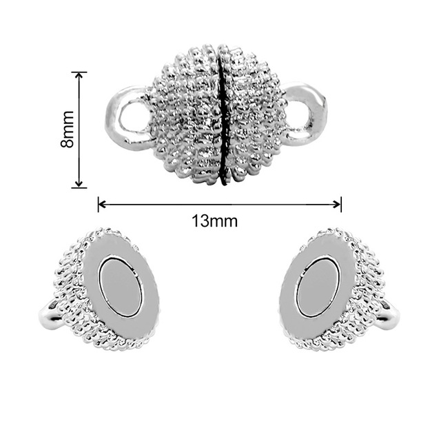 Zestaw 2 silnych zapięć magnetycznych do tworzenia biżuterii DIY - naszyjnik, bransoletka, łańcuch, lina - złącze końcowe zamknięcie - Wianko - 22