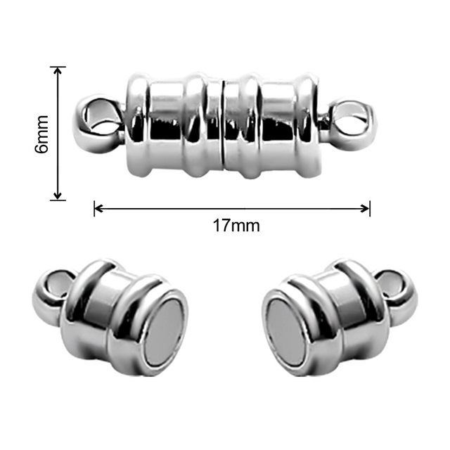 Zestaw 2 silnych zapięć magnetycznych do tworzenia biżuterii DIY - naszyjnik, bransoletka, łańcuch, lina - złącze końcowe zamknięcie - Wianko - 8