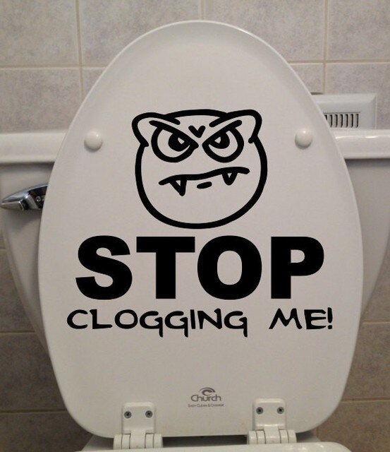 Śmieszna naklejka na toaletę - zatrzymaj zatykanie, wściekły kot (s-78) - Wianko - 1