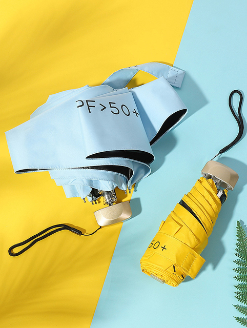 Składany mini parasol kieszonkowy UV 5, żółty, wodoodporny, japoński - Wianko - 14