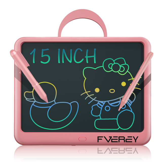 Dziecięca tablica LCD do pisania światłoenergetyczna 15 Cal, kolorowa grafitowa zabawka do rysowania - Wianko - 1