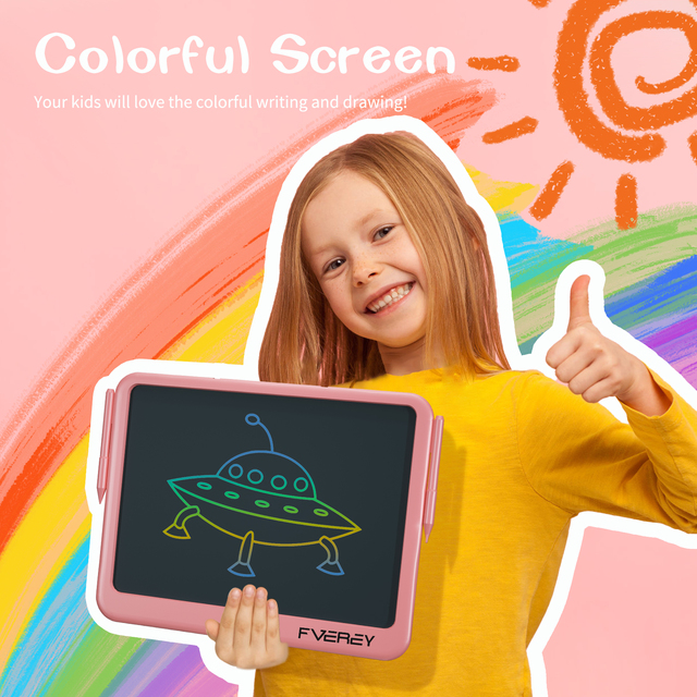 Dziecięca tablica LCD do pisania światłoenergetyczna 15 Cal, kolorowa grafitowa zabawka do rysowania - Wianko - 17