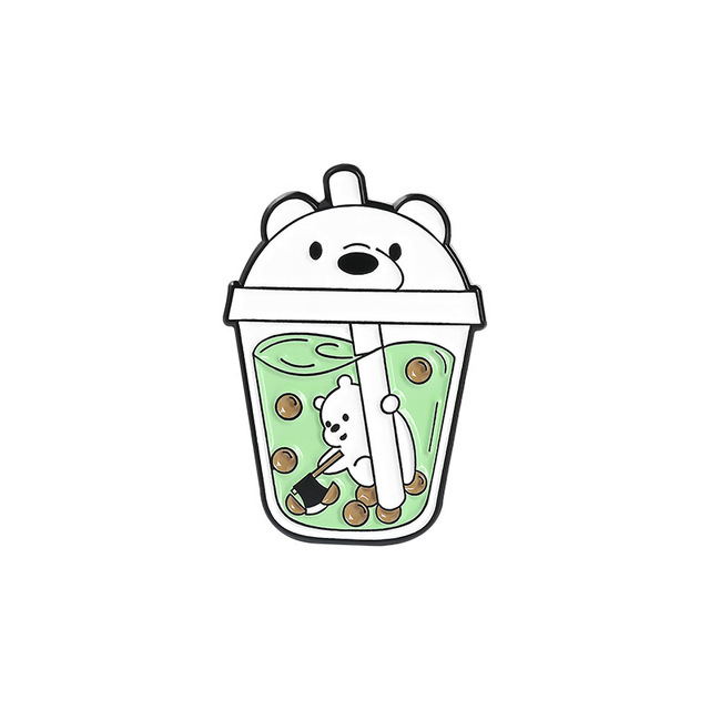 Broszka emaliowana Panda Bunny Cat ze zwierząt filiżanki Rouge Bestia z perłą lenistwo niedźwiedź - Wianko - 8
