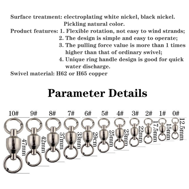 Wielorozmiarowe obrotowe łożysko kulkowe z pierścieniami - 25 sztuk o kształcie oczu 8, do wędkowania na ryby morskie - Wianko - 2