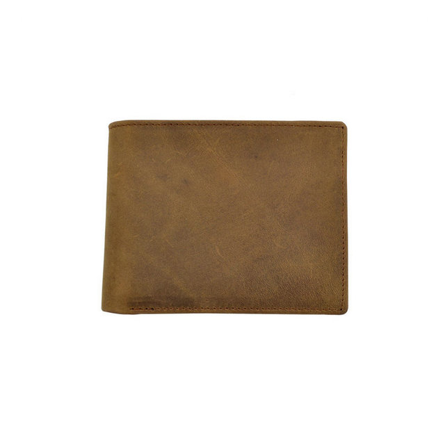 GENODERN Skórzany portfel w stylu włoskim Crazy Horse z kieszenią na monety - brązowy - Wianko - 10