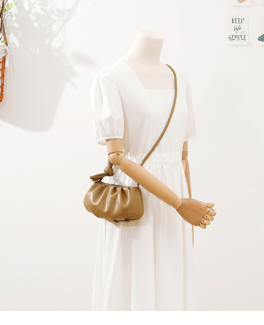 Luksusowa mini plisowana torba damska na ramię z krótkim uchwytem - skórzana torebka modna ze wzorem skóry w stylu crossbody - Wianko - 1
