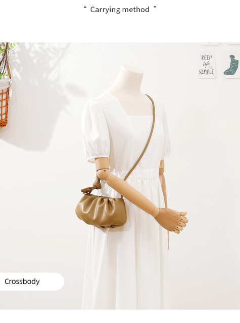 Luksusowa mini plisowana torba damska na ramię z krótkim uchwytem - skórzana torebka modna ze wzorem skóry w stylu crossbody - Wianko - 9