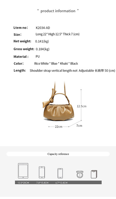 Luksusowa mini plisowana torba damska na ramię z krótkim uchwytem - skórzana torebka modna ze wzorem skóry w stylu crossbody - Wianko - 3