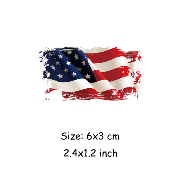 Żelazko na transfer Flagi Ameryki na odzież - łatka żelazko na winylu przenikania ciepła dla ubrań z logo, naklejka termoaplikacja - Wianko - 2