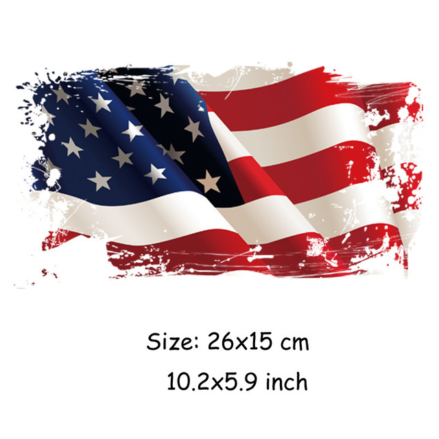 Żelazko na transfer Flagi Ameryki na odzież - łatka żelazko na winylu przenikania ciepła dla ubrań z logo, naklejka termoaplikacja - Wianko - 1