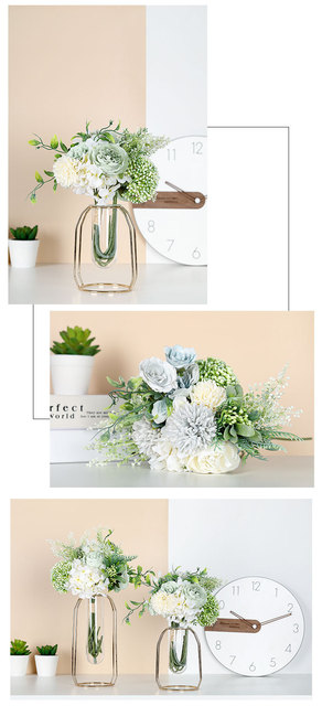 Bukiet sztucznych róż jedwabnych do dekoracji domu, imprez i ślubów - Wianko - 4