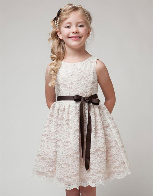 Sukienka koronkowa dla dziewczynek bez rękawów, wzór kwiatowy, idealna na wesele - lato 2020 - Wianko - 2