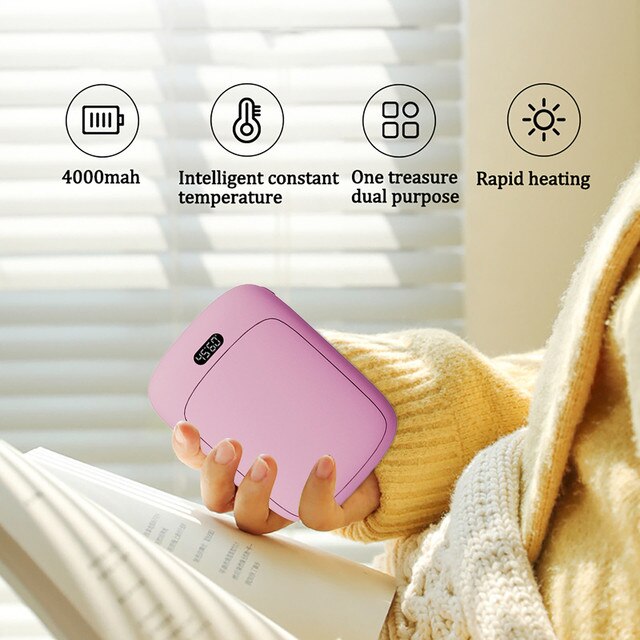 Mini ogrzewacz dłoni zimowy, kieszonkowa elektryczna poduszka USB, 4000mAh, boże narodzenie, nowy rok, prezent ciepły + Cartoon - Wianko - 6