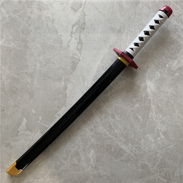 Drewniany miecz Sługi Demonów Kimetsu nie Yaiba Tomioka Giyuu, czarny/fioletowy, model 1:1, długość 75cm - Wianko - 4