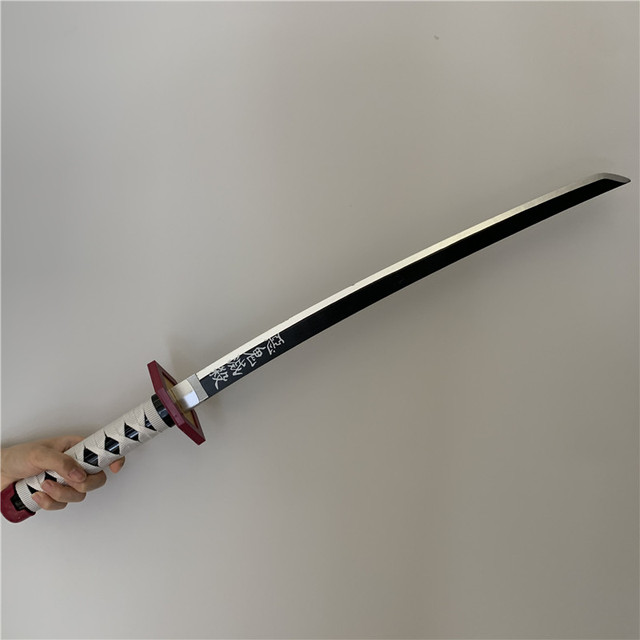 Drewniany miecz Sługi Demonów Kimetsu nie Yaiba Tomioka Giyuu, czarny/fioletowy, model 1:1, długość 75cm - Wianko - 11