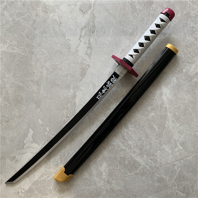 Drewniany miecz Sługi Demonów Kimetsu nie Yaiba Tomioka Giyuu, czarny/fioletowy, model 1:1, długość 75cm - Wianko - 5