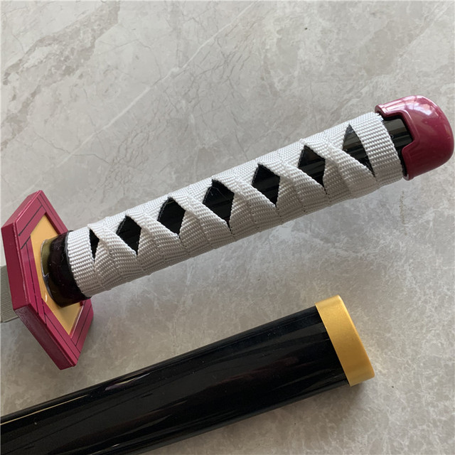 Drewniany miecz Sługi Demonów Kimetsu nie Yaiba Tomioka Giyuu, czarny/fioletowy, model 1:1, długość 75cm - Wianko - 7