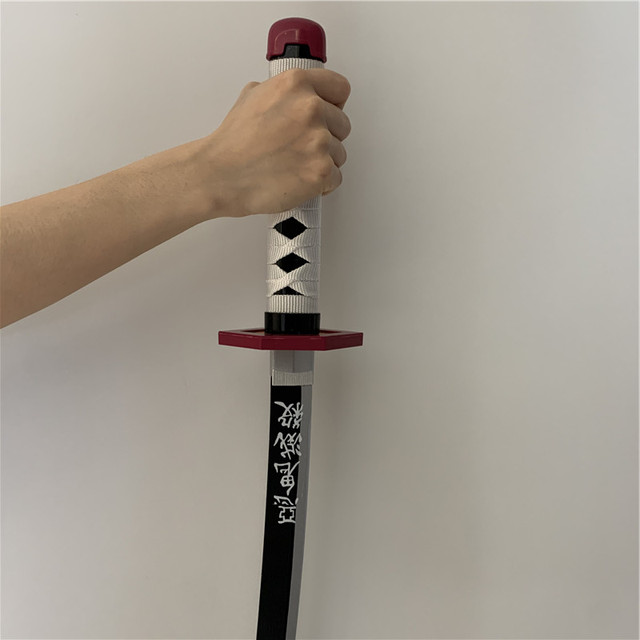 Drewniany miecz Sługi Demonów Kimetsu nie Yaiba Tomioka Giyuu, czarny/fioletowy, model 1:1, długość 75cm - Wianko - 17