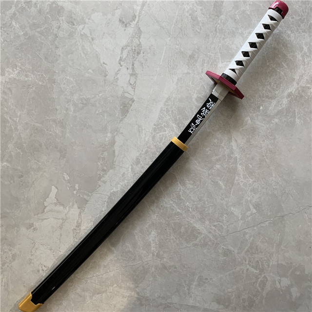 Drewniany miecz Sługi Demonów Kimetsu nie Yaiba Tomioka Giyuu, czarny/fioletowy, model 1:1, długość 75cm - Wianko - 8