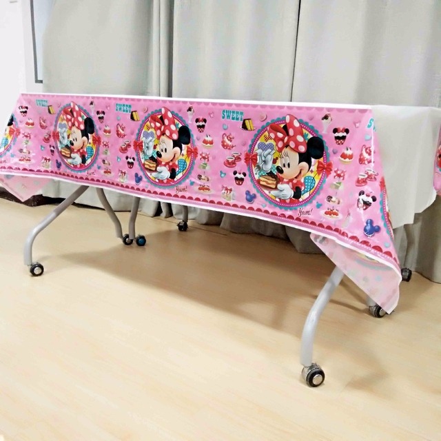 Zestaw dekoracji urodzinowych Baby Shower dla dzieci - Minnie Mouse, jednorazowe zastawy stołowe, sprzyja motyw kreskówki - Wianko - 7